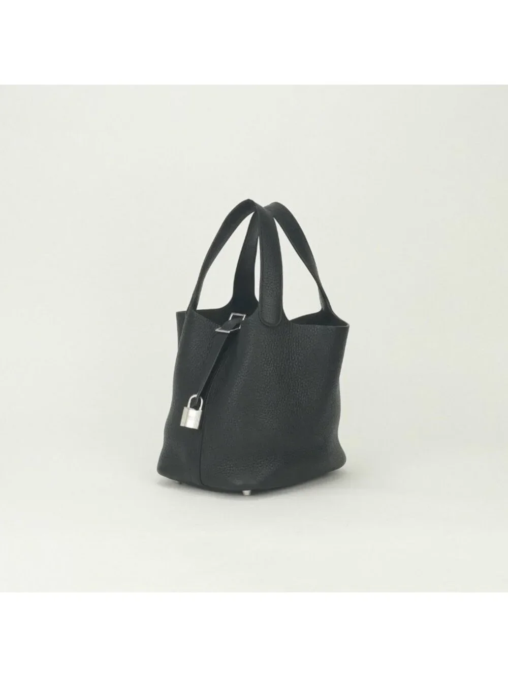 Hermes Picotin Lock PM 18 Tote Taurillon Clemence Noir Black Silver